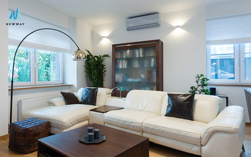 living room with aircon